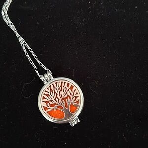 Tree of Life aromatherapy pendant. Silver 21” chain.